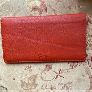 Coach leather check book cover